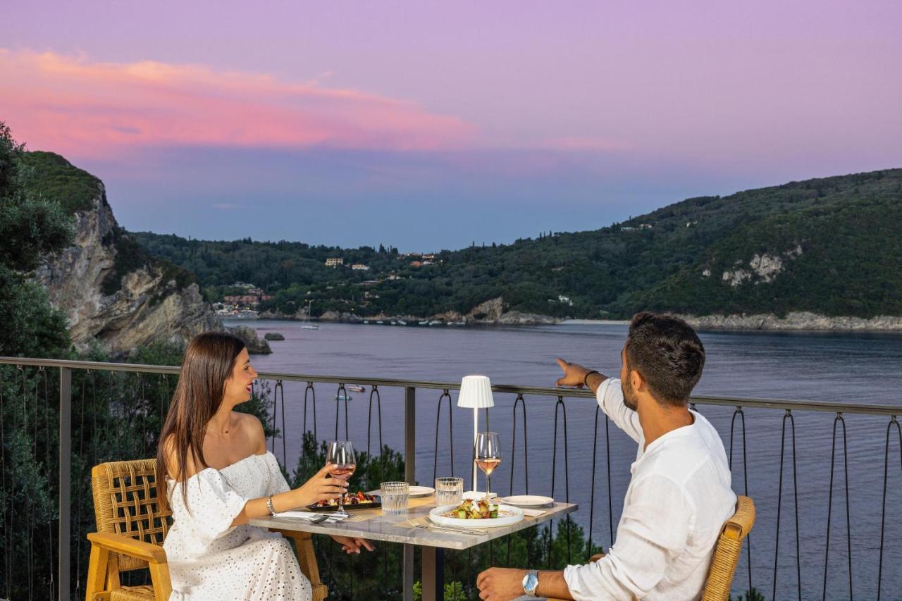 Akrotiri Beach Resort Hotel - Adult Friendly Paleokastritsa Exterior foto View of the Gulf of Naples from the hotel